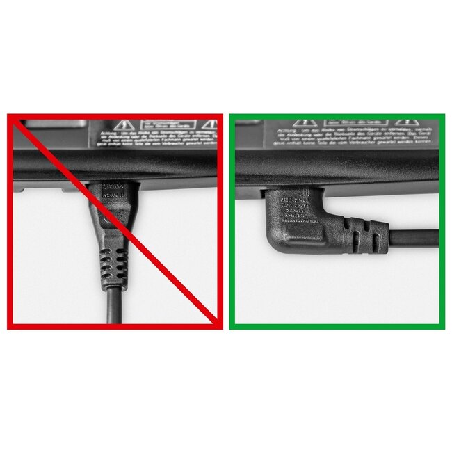 C7 (haaks links/rechts) - CEE 7/16 (recht) stroomkabel - 2x 0,75mm / zwart - 2 meter