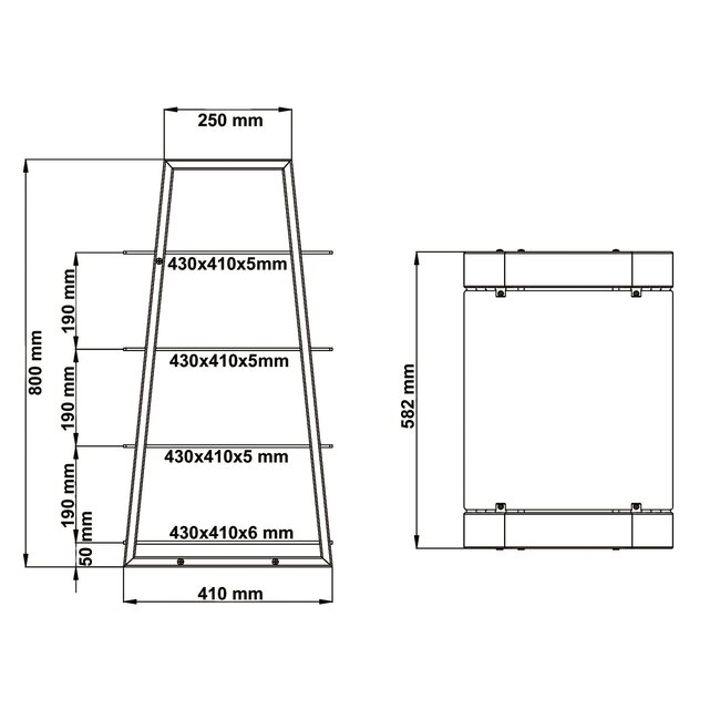 My Wall A/V apparatuur vloermeubel / zwart/transparant