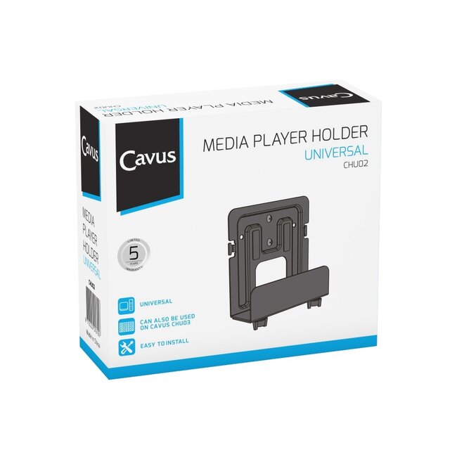 Cavus premium muurbeugel met houder voor A/V apparatuur - medium / zwart