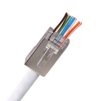 Hirschmann Hirschmann QCRJ45 CAT6 F Quick Connect krimp connectoren (STP) met doorsteekmontage (vast) - 100 stuks  (incl. huls)