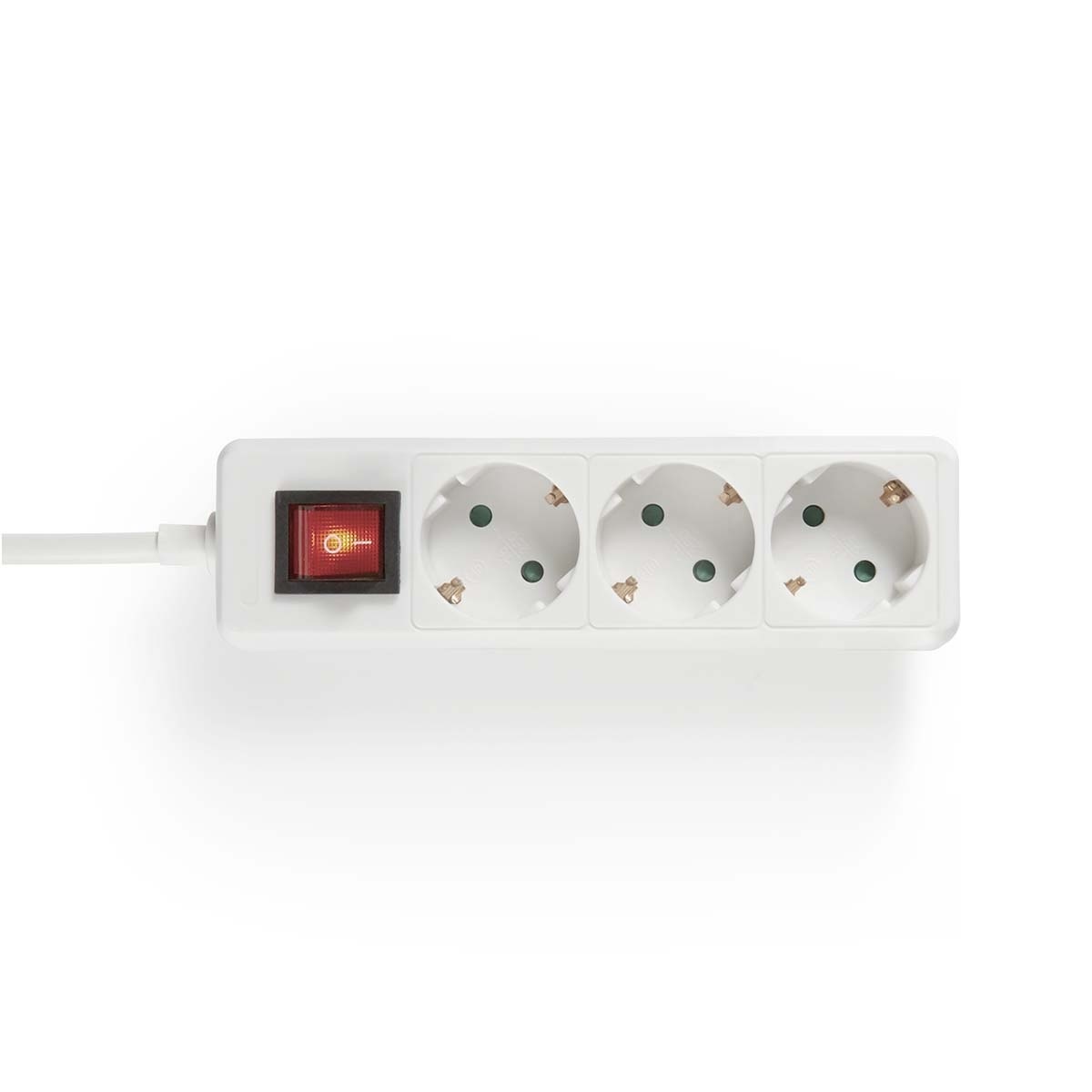 Value 19.99.1079 Stekkerdoos met schakelaar Wit Randaarde stekker 1 stuk(s)