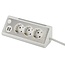 MaxTrack bureau stekkerdoos met 3 contacten en 2x USB / wit - 1,5 meter