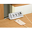 MaxTrack bureau stekkerdoos met 3 contacten en 2x USB / wit - 1,5 meter
