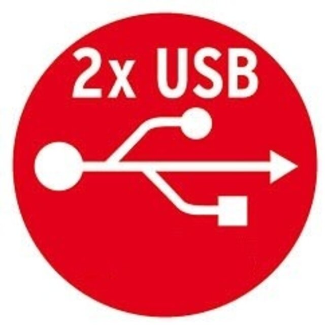 MaxTrack bureau stekkerdoos met 3 contacten en 2x USB / wit - 1,5 meter