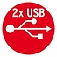 MaxTrack bureau stekkerdoos met 3 contacten en 2x USB / zwart - 3 meter