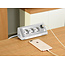 MaxTrack bureau stekkerdoos met 3 contacten en 2x USB / wit - 3 meter