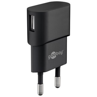 Goobay Goobay USB thuislader met 1 poort - haaks - 1A / zwart