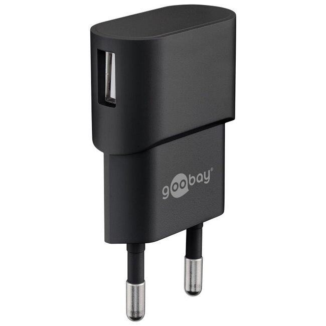 Goobay USB thuislader met 1 poort - haaks - 1A / zwart