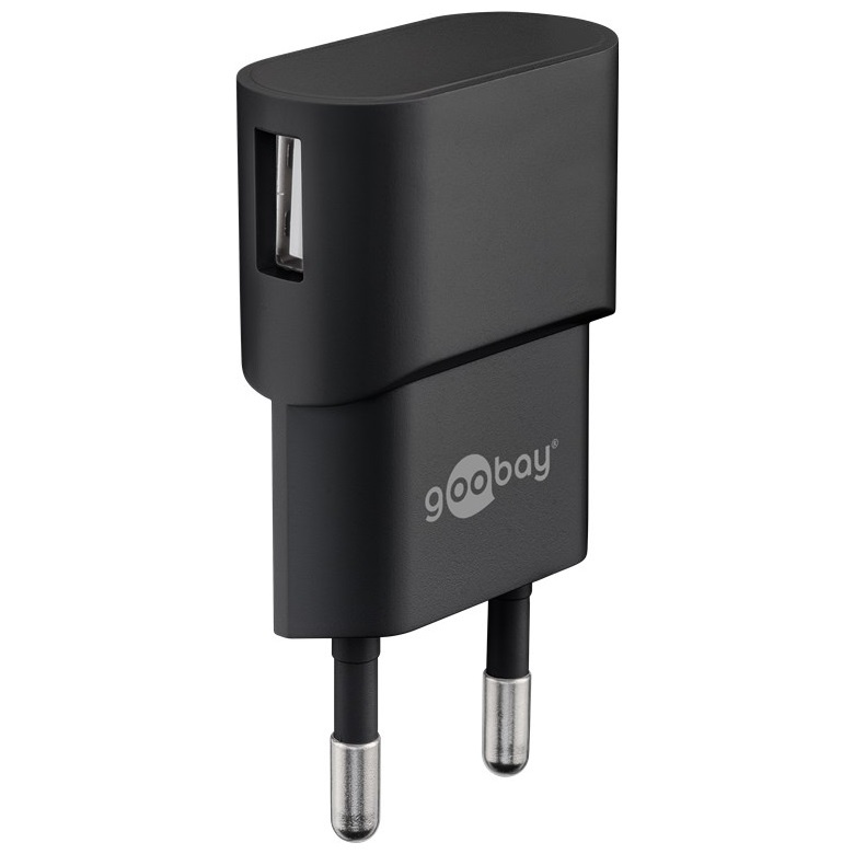 USB-A adapter - USB-A oplader - CEE 7/16 - USB-A adapter - 1 poorts - 1000mA - 5W - zwart