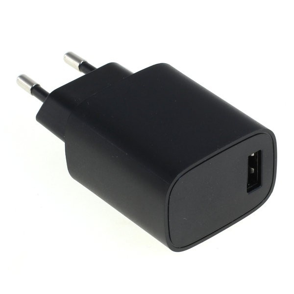 USB thuislader met 1 poort - recht - 1A / zwart