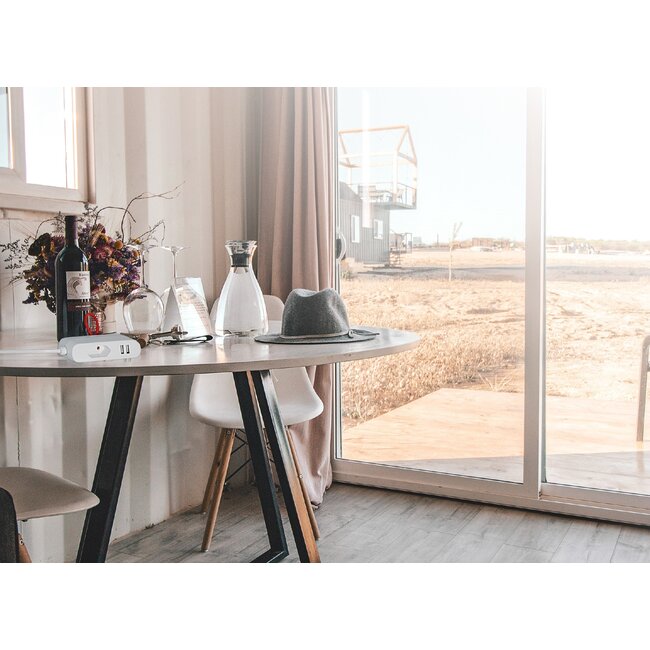 USB thuislader met 2 poorten en Euro CEE 7/16 contact - 2,4A / wit - 1,4 meter