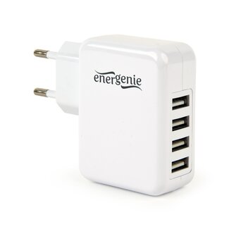 Energenie USB thuislader met 4 poorten - recht - 3,1A / wit