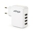 USB thuislader met 4 poorten - recht - 3,1A / wit