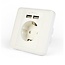 Inbouwstopcontact met 1 CEE 7/3 contact en 2 USB poorten - 2,4A / wit