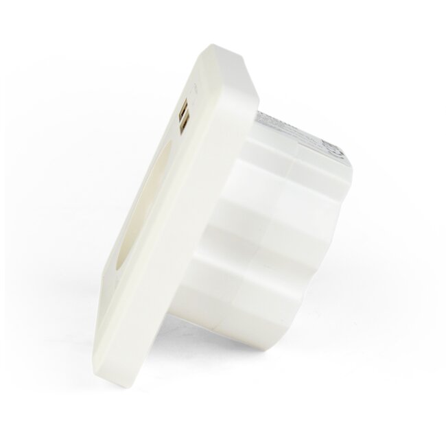 Inbouwstopcontact met 1 CEE 7/3 contact en 2 USB poorten - 2,4A / wit