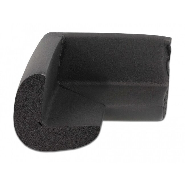 Hoekbeschermer met zelfklevend pad - 56 x 56 x 33 mm / zwart schuim