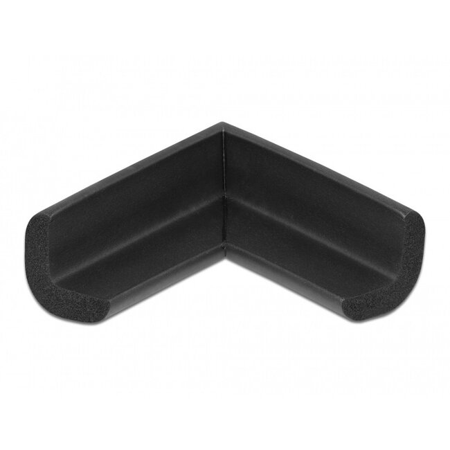 Hoekbeschermer met zelfklevend pad - 56 x 56 x 22 mm / zwart schuim