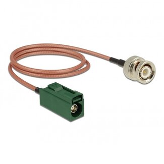 DeLOCK Fakra E (v) - BNC (m) adapter kabel - RG316 - 50 Ohm / transparant - 0,50 meter