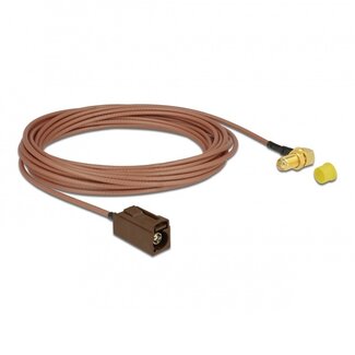 DeLOCK Fakra F (v) - SMA (v) haaks adapter kabel - RG316 - 50 Ohm / transparant - 5 meter