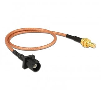 DeLOCK Fakra A (m) - SMB (v) adapter kabel - RG316 - 50 Ohm / transparant - 0,30 meter