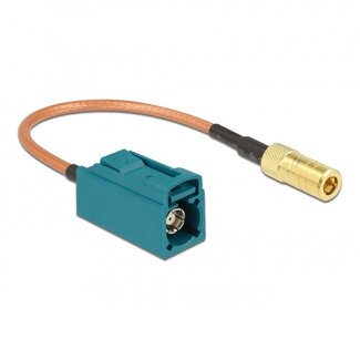 DeLOCK Fakra Z (v) - SMB (m) adapter kabel - RG316 - 50 Ohm / transparant - 0,15 meter