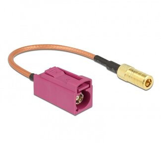 DeLOCK Fakra H (v) - SMB (m) adapter kabel - RG316 - 50 Ohm / transparant - 0,15 meter