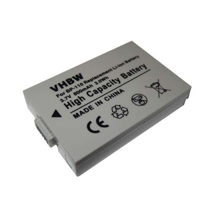 Camera accu compatibel met Canon BP-110 / 800 mAh