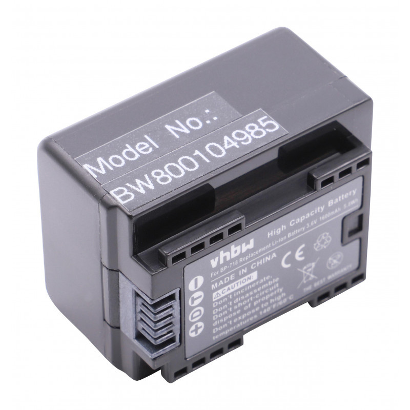 Camera accu compatibel met Canon BP-718 / 1600 mAh