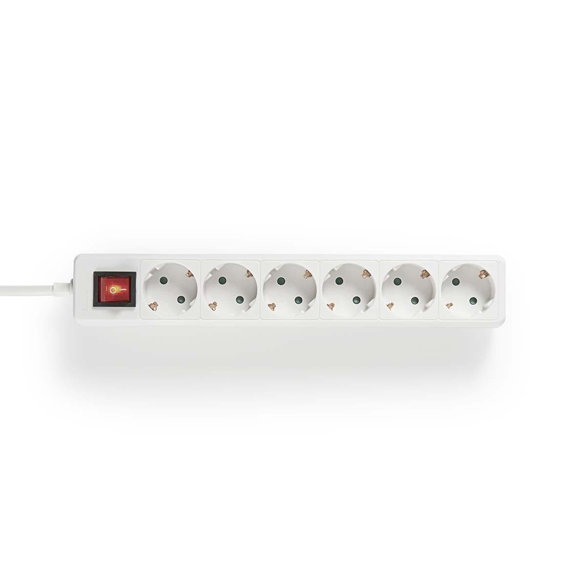 Value 19.99.1085 Stekkerdoos met schakelaar Wit Randaarde stekker 1 stuk(s)