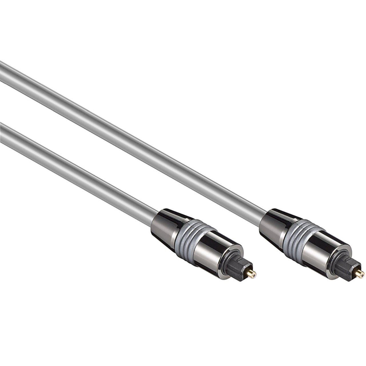 Optische Toslink Kabel - 6mm dik - Metalen Connectors - Verguld - 1,5 meter - Zilver