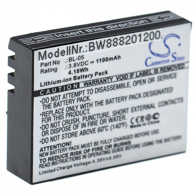 Camera accu compatibel met Ezviz S5 Plus - vervangt BL-05 / 1100 mAh