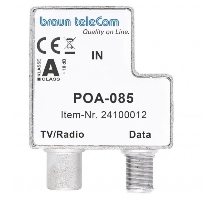 Braun Telecom POA-085 push on Radio/TV/Data filter (met retourband sperfilter)