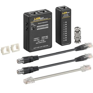Goobay Goobay LAN multi-kabeltester voor coax- en netwerkkabels - RJ45, RJ12, RJ11 en BNC