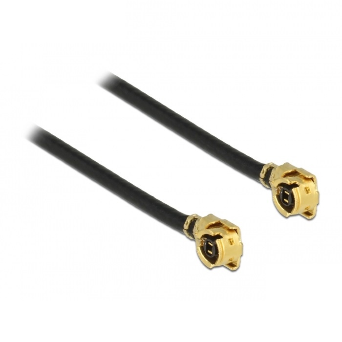 MHF I (v) - MHF I (v) kabel - Micro Coax (1,13 mm) - 50 Ohm / zwart - 0,50 meter
