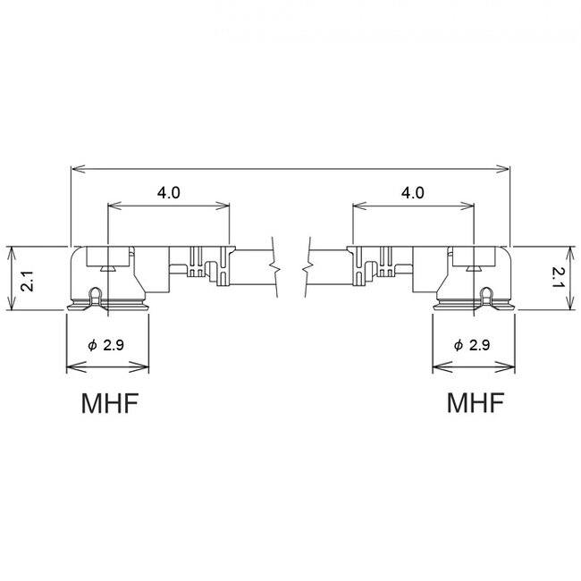 MHF I (v) - MHF I (v) kabel - Micro Coax (1,13 mm) - 50 Ohm / zwart - 0,50 meter