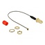 MHF I (v) - SMA (v) kabel met ferriet kern - Micro Coax (1,13 mm) - 50 Ohm / grijs - 0,10 meter