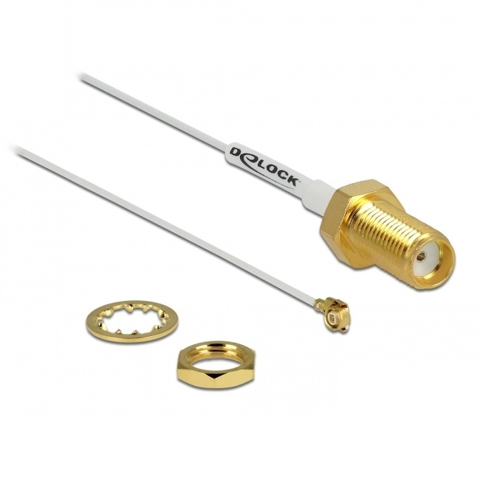 DeLOCK 0.2m SMA/MHF 0.2m SMA MHF II/U.FL-LP(V)-040 Grijs coax-kabel