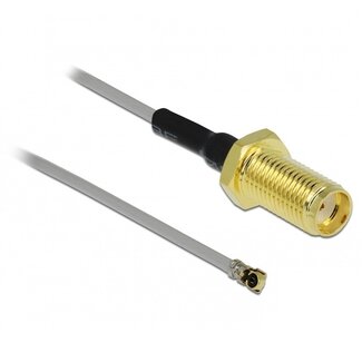 DeLOCK MHF 4 (v) - SMA (v) kabel - Micro Coax (0,81 mm) - 50 Ohm / grijs - 0,50 meter