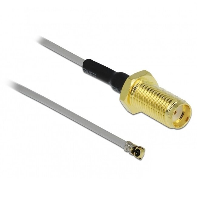 MHF 4 (v) - SMA (v) kabel - Micro Coax (0,81 mm) - 50 Ohm / grijs - 0,50 meter