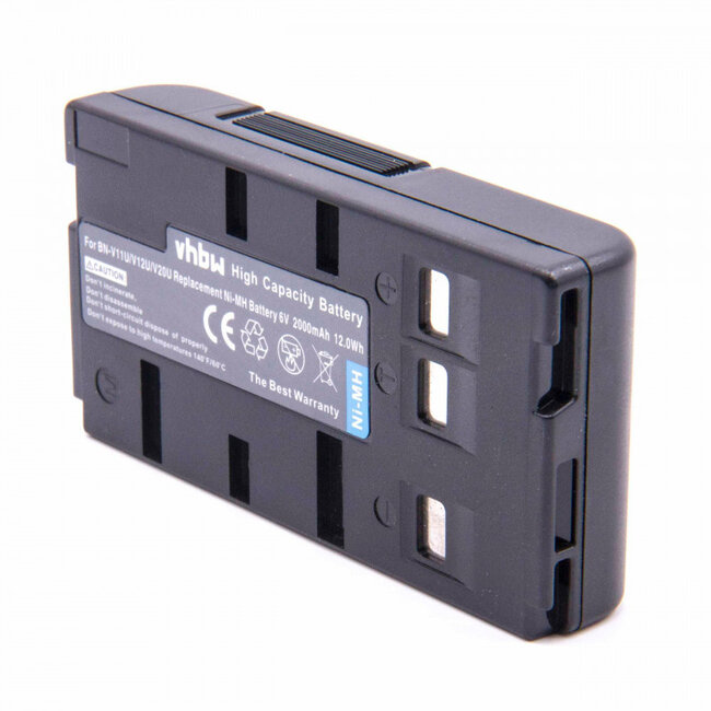 Camera accu compatibel met o.a. JVC BN-V11U, BN-V12U en BN-V20U en Panasonic HHR-V20 / 2000 mAh