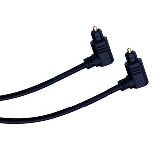 COM Digitale optische Toslink audio kabel met haakse connectoren - 4mm / zwart - 2 meter