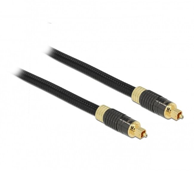 Premium digitale optische Toslink audio kabel met nylon mantel - 8mm / zwart - 1 meter
