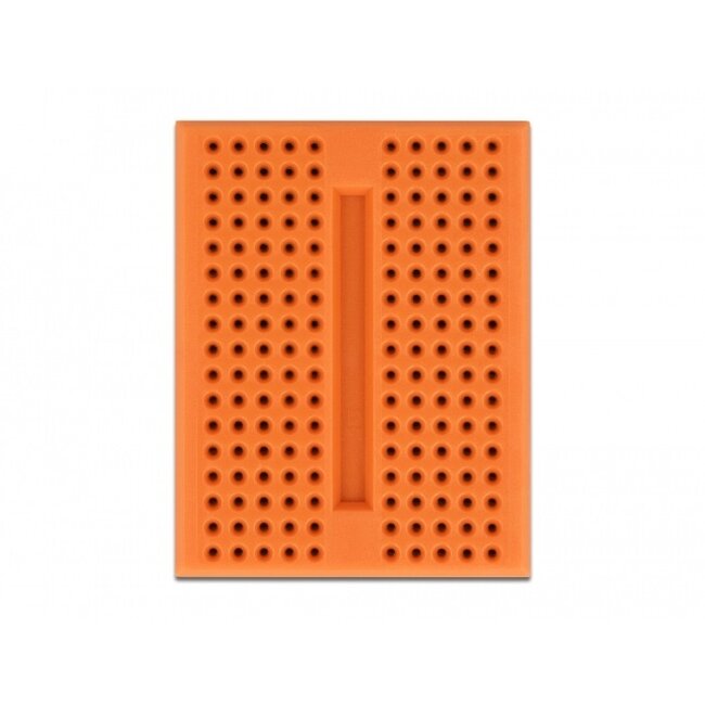 Mini Breadboard met 170 insteekpunten / oranje