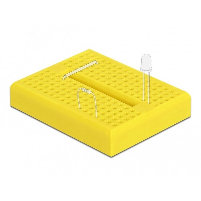 Mini Breadboard met 170 insteekpunten / geel