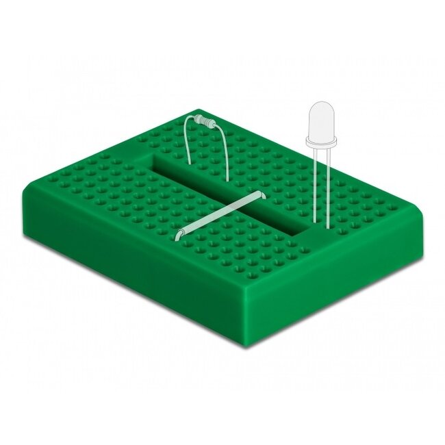 Mini Breadboard met 170 insteekpunten / groen