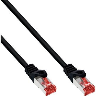 InLine S/FTP CAT6 Gigabit crossover netwerkkabel / zwart - PVC - 0,50 meter