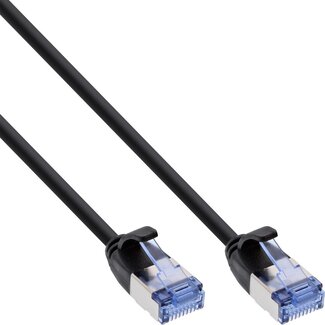 InLine U/FTP CAT6a 10 Gigabit slimline netwerkkabel / zwart - PVC - 0,25 meter