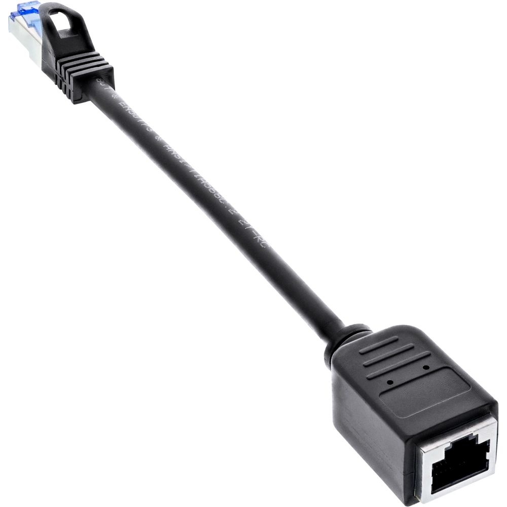 InLine 76501X. Snoerlengte: 0,2 m, Kabel standaard: Cat6a, Kabelafscherming: S/FTP (S-STP), Aansluiting 1: RJ-45, Aansluiting 2: RJ-45, Overdrachtssnelheid: 10000 Mbit/s