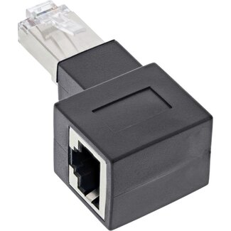 InLine STP CAT6a 10 Gigabit RJ45 haakse adapter - haaks naar rechts / zwart