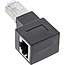 STP CAT6a 10 Gigabit RJ45 haakse adapter - haaks naar rechts / zwart